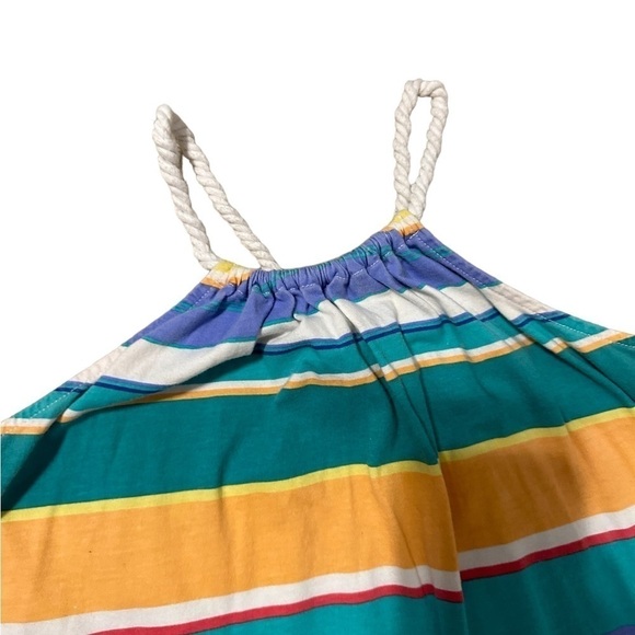 Chaps Multi Color Striped Maxi Dress Cotton Size 12 - Picture 5 of 6